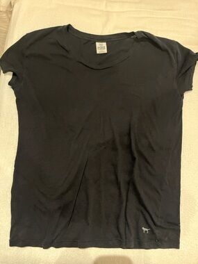 PINK Victoria's Secret Black Short Sleeve Crew Tee